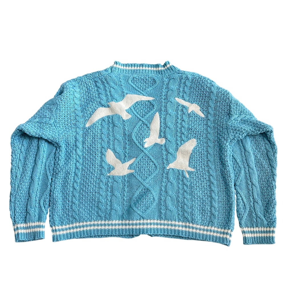 Taylor Swift 1989 Taylors Version Cardigan Blue Seagull Knit MD/LG Pre-owned - Picture 6 of 7